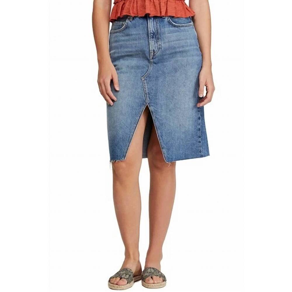 NEW FREE PEOPLE suzanne denim skirt in indigo